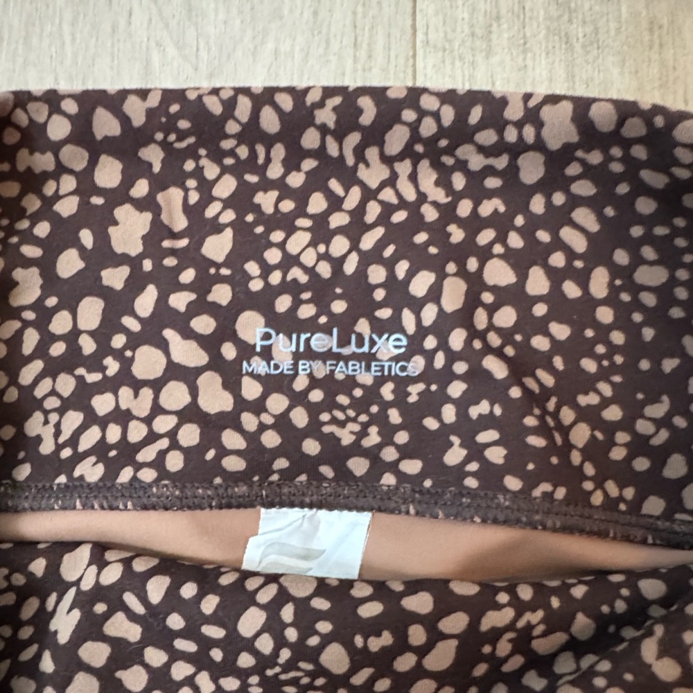 Fabletics Pure Luxe Dark and Light Brown Spotted Print Leggings - Picture 9 of 12